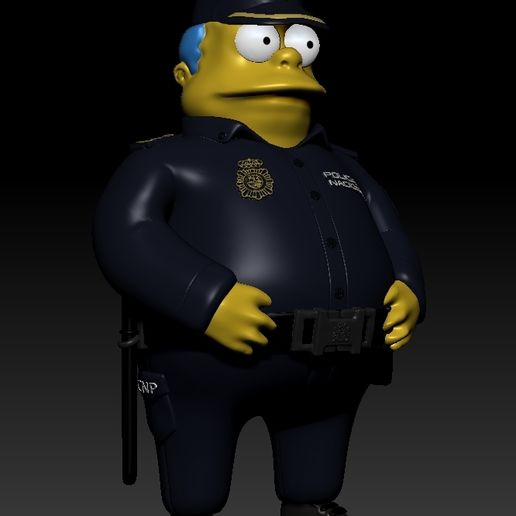 wiggum Ulusal polis ispanya Simpsons oyuncak dizi 3D print model - Mito3D