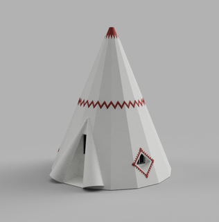 Kızılderili çadırı motel 3d print model - Mito3D
