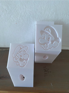 wii apoyo mario luigi nintendo estante Mario Bros decoración organizador 3d print model - Mito3D