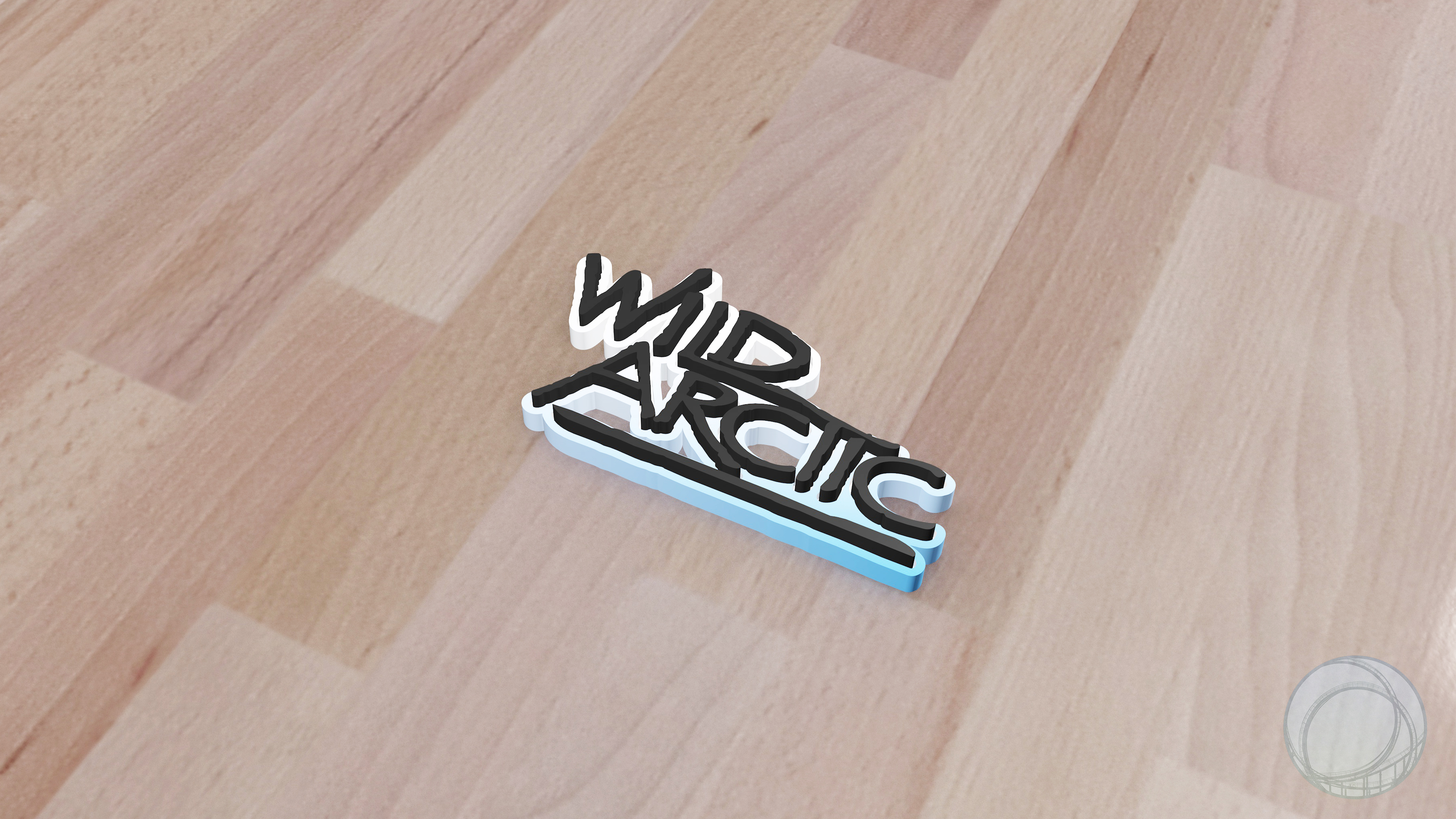 wild arktis logo thema parks amüsement fahrten achterbahn walze untersetzer meer welt wasserwelt orlando zeichen magnet beschilderung 3D print model - Mito3D