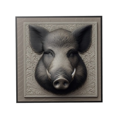 selvagem javali animal alívio arte animais yeggi mito3d fracasso google pingentes medalhão relief wall art parede 3d print model - Mito3D