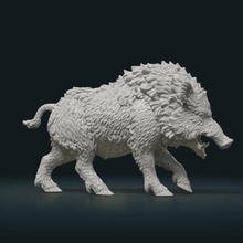 wild boar figure art rampant creature forest animal fir beast hog 3d print model - Mito3D