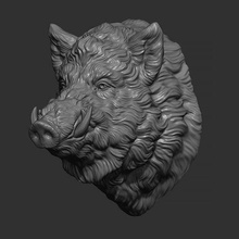 wild boar head 3d print model - Mito3D