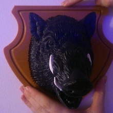 wild boar head art deco 3d print model - Mito3D