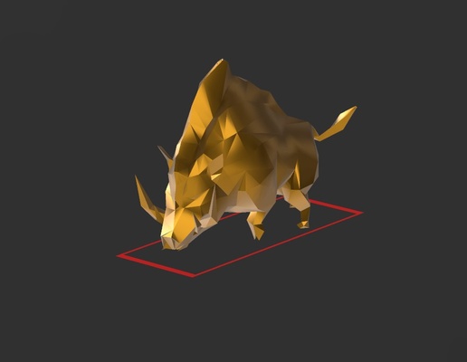 wild boar l3 - poly excellent design decor art figurine sculpture head love affection gift thread suspended lowpoly animal office support home no toy multicolored art 3d print model - Mito3D