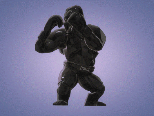 vahşi kong boks poli 90 cm 52 adet meme dökün ender 3 hayvan goril şarkı söylemek izlenim orlinski sanat olağan dışı heykelcik boxe 3d print model - Mito3D