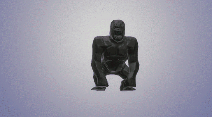 vahşi kong poli meme dökün ender 3 hayvan goril şarkı söylemek izlenim orlinski sanat olağan dışı heykelcik boxe 3d print model - Mito3D