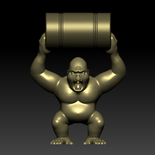 wild kong tonneau art gorilla barrel animal king decoration 3d print model - Mito3D
