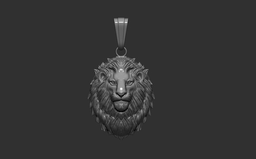 wild lion silver mens necklace Jewelry 3d print model - Mito3D