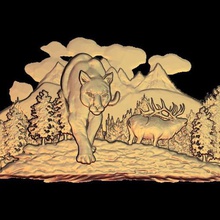sauvage puma deer mountain lion art 3d print model - Mito3D