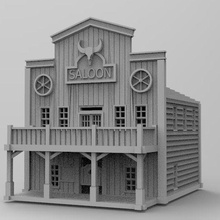 wild west alamo saloon - 3d printable stl wargaming diorama scale model download 3d print model - Mito3D