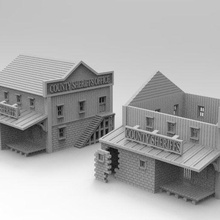 wild west alamo sheriff office - wow buildings 3d printable stl wargaming diorama railroading scale model 3d print model - Mito3D