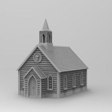 salvaje Oeste rural Iglesia Guau edificios 3d imprimible stl juego guerra diorama ferrocarriles escala modelo 3d print model - Mito3D