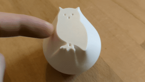 wild wobbler owl animal nature toy desktop support children ages fun office wobble bobble balanced easy print whoo hoot 3d print model - Mito3D