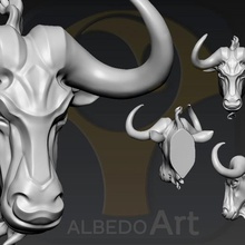 ñu polígono art a los animales de mamíferos el africano safari fbx realista animal la naturaleza zoológico las esculturas 3d print model - Mito3D