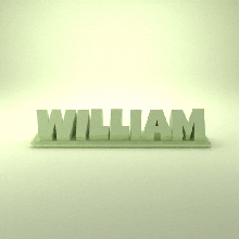 William 3d étiquette nom 5 polices 3d print model - Mito3D