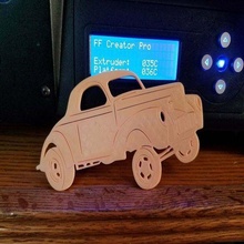Willys gazlar siluet sürüklemek araba dekor 3d print model - Mito3D