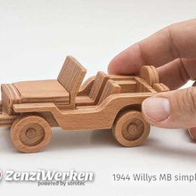 willys mb simplified cnc laser game vehicles vintage car plywood mpcnc military model lasercut jeep router 4x4 3d print model - Mito3D
