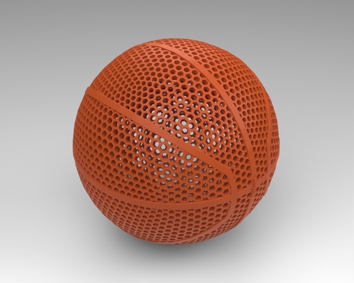 wilson airless gen1 pallacanestro 3d stampato sport palla nba esagono favo 3d print model - Mito3D