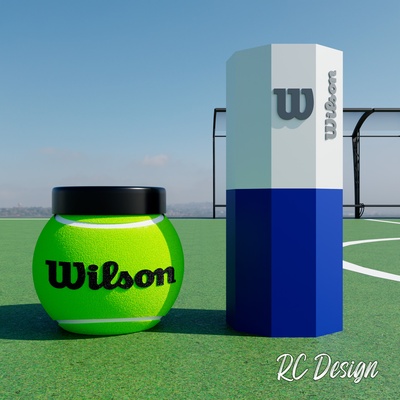 wilson tennis compagno impostato argentina 3d print model - Mito3D
