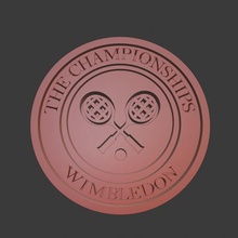 Wimbledon logo tennis clé bague sport raquette 3d print model - Mito3D