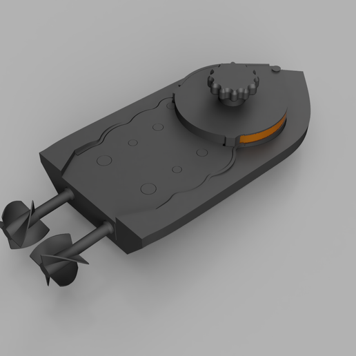 Aufzieh-Boot-dual-Laufwerks - schraubenlos voll 3d-gedruckt Spiel mechanische Spielzeuge windup Wanne Zahnräder Boot 3D print model - Mito3D