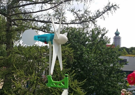 vent lame mini Windrad mit brushless Générateur éolienne turbine énergie Moulin beau Extérieur jardin 3d print model - Mito3D