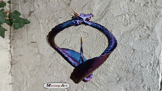 rüzgar spinner Ejderha dansı önceden desteklenen rüzgâr döndürücü ejderha dövüşü kasırga mafsallı açık havada oyuncak Sanat wyrm kinetik seyyar Deamon heykel hareketli solucan zil sesi 3d print model - Mito3D