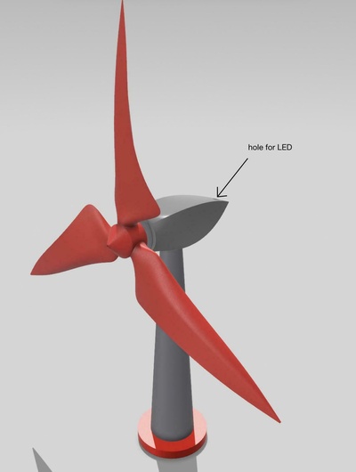 rüzgar türbin yel değirmeni arduino motor kendin yap elektronik gadget 3d print model - Mito3D