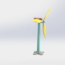vento turbina ferramenta Projeto animação render 3d print model - Mito3D