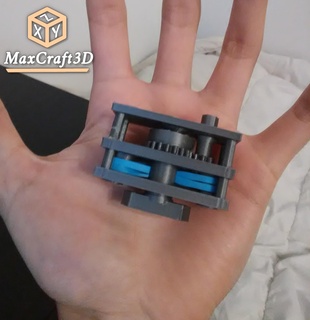 enroulement mécanisme compact puissant wind up engrenages automate mécanique jouet 3d print model - Mito3D
