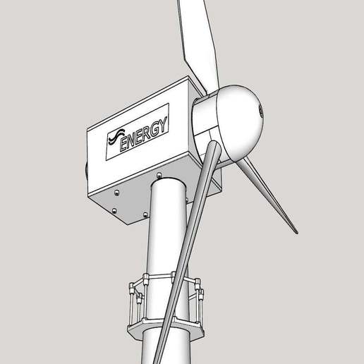 windkraft-anlage pausiert - warte auf teile aus china verschiedene aero Luft energie Energie Rumpf Gang getriebe luft macht propeller schraube schraubendreher Schraube strom turbine wind windrad winkraft zahnrad zu sehen hobby 3D print model - Mito3D