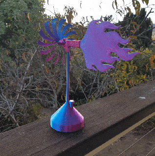 mulino vento facile assemblaggio clic insieme parti whirlygig filatore elica giardino decorazione rotazione metereologico banderuola 3d print model - Mito3D