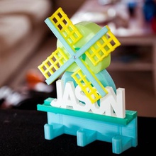 windmill coat hanger mechanics game dutch holland nametag netherlands mechanical toys 3d print model - Mito3D
