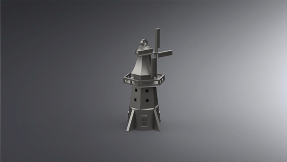Moulin vent porte clés direction clé jouet bois champ simbol conception œuvres solides 3d print model - Mito3D