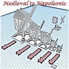 yeldeğirmeni Ortaçağ Napolyon wargame warhammer şehir ev bina sahne diorama 3d print model - Mito3D
