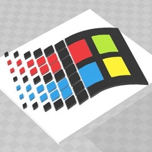 windows 98 logo gadget 3d microsoft operating retro 3d print model - Mito3D