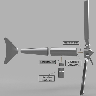 windrad vent sommer rotation fl gel 39 sch nda conduire 3d print model - Mito3D