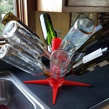 wine bottle dryer rack dowel v3 home kitchen dining 3d print model - Mito3D