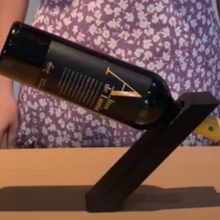 wine bottle holder inclined gadget support design original modern gift company 3d print model - Mito3D