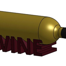 vino bottiglia titolare supporto lettere gadget supporti 3d print model - Mito3D