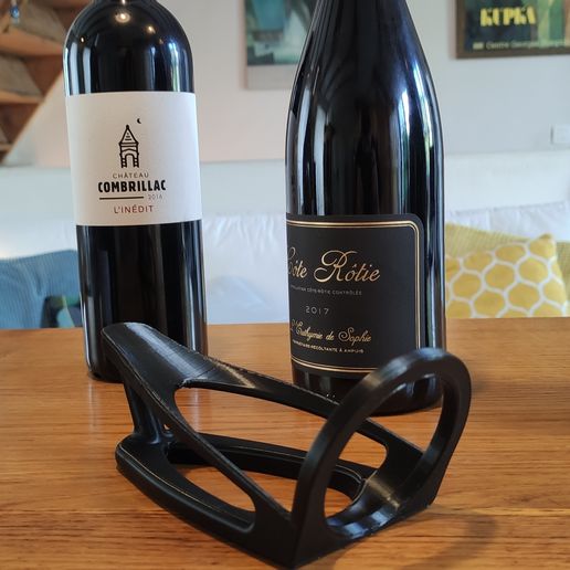 wine bottle holder support bouteille vin stand 3D print model - Mito3D