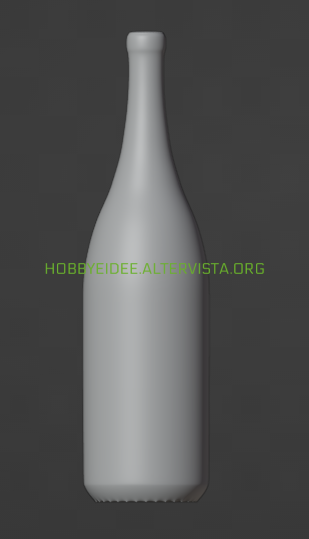 vino botella v2 miniatura 3D print model - Mito3D