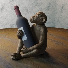 vino vettore scimpanzé scimmia chango bottiglia hom 3d print model - Mito3D