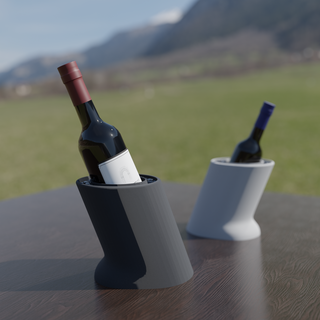 Wein Kühler Getränke gekühlt kalt Mittagessen Abendessen Geschenk Freunde 3d print model - Mito3D