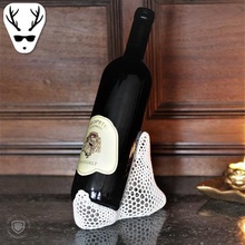 wine display voronoi home no support bottle sculpture art 3d print model - Mito3D