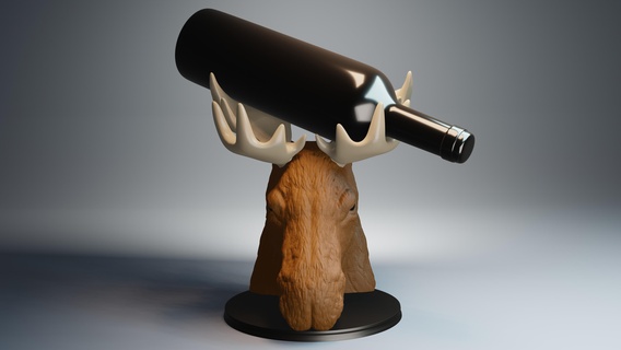 wine elk moose bottled 3d print model - Mito3D