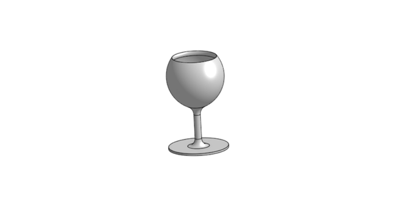 wine glass cup 3d printed 3d print model - Mito3D