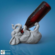 vin titulaire soutien l'éléphant outil buvant verre benne animal 3dprint cnc objet 3d print model - Mito3D