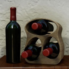 wine rack 3 bottles bottle holder 3d print model - Mito3D